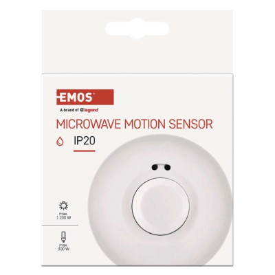 Датчик руху мікрохвильовий EMOS G1180 IP20 1200W білий