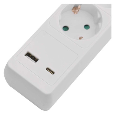 Мережевий подовжувач Emos P1523CU 5 розеток 3 м 1,5 мм² USB-A USB-C Мережевий подовжувач Emos P1523CU 5 розеток 3 м 1,5 мм² USB-A USB-C