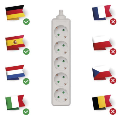 Колодка EMOS P0520, 5 розеток, 16 A