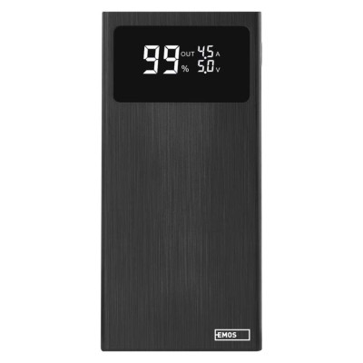 Павербанк EMOS B0531B BetaQ 10 22,5W / 10000mAh, чорний, PD20W Павербанк EMOS B0531B BetaQ 10 22,5W / 10000mAh, чорний, PD20W