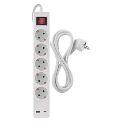Мережевий подовжувач Emos P1523CU 5 розеток 3 м 1,5 мм² USB-A USB-C Мережевий подовжувач Emos P1523CU 5 розеток 3 м 1,5 мм² USB-A USB-C