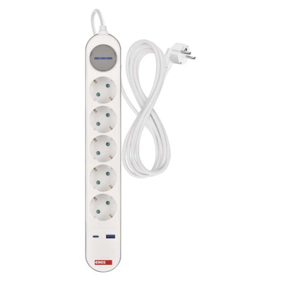 Мережевий подовжувач Emos P1523FC 5 розеток 3 м 1,5 мм² USB-A USB-C