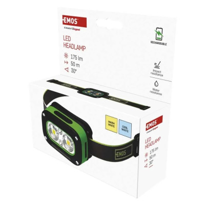 Ліхтар налобний акумуляторний Emos P3545 175 Lm 800 mAh Li-Ion