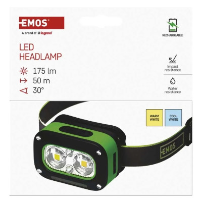 Ліхтар налобний акумуляторний Emos P3545 175 Lm 800 mAh Li-Ion