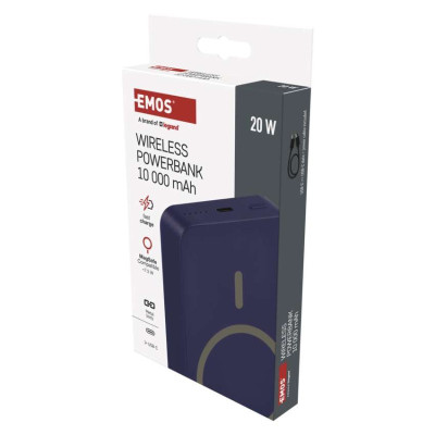 Повербанк бездротовий EMOS B0551BL MagSafe 10 000 мАг 20 Вт Повербанк бездротовий EMOS B0551BL MagSafe 10 000 мАг 20 Вт