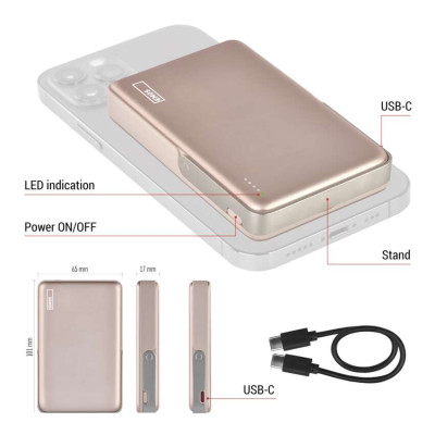Повербанк EMOS B0552RG MagSafe 10 000 мАг 20 Вт Повербанк EMOS B0552RG MagSafe 10 000 мАг 20 Вт