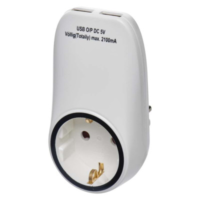 Мережевий адаптер EMOS P0072, 2x USB, 1 розетка