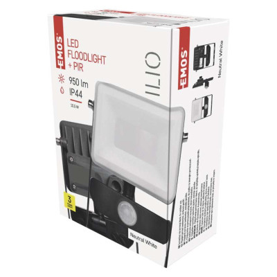 Світлодіодний прожектор LED EMOS ZS2910 ILIO 10W 800Lm 4000K PIR IP44