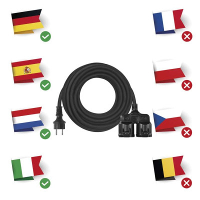 Мережевий подовжувач Emos P0703 2 розетки 20 м 1,5 мм² IP44 гума