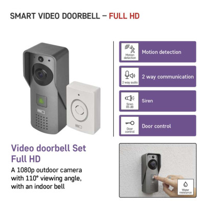Розумний бездротовий відеодзвінок Emos H4031 GoSmart з Wi-Fi