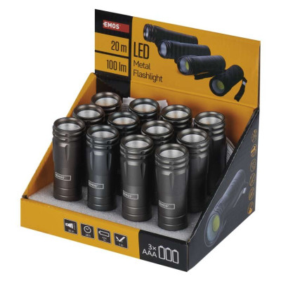 Лiхтар ручний Emos P4705 100 Lm 3×AAA метал Лiхтар ручний Emos P4705 100 Lm 3×AAA метал