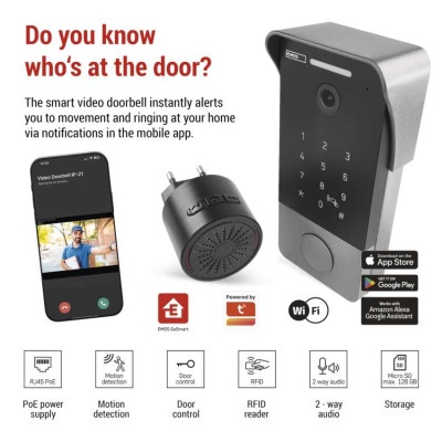 Розумний бездротовий відеодзвінок Emos H4034 IP-21PoE з Wi-Fi