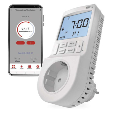 Термостат EMOS P56601SH 2-в-1 з цифровим таймером, штепсельною вилкою, WiFi