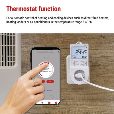 Термостат EMOS P56601SH 2-в-1 з цифровим таймером, штепсельною вилкою, WiFi