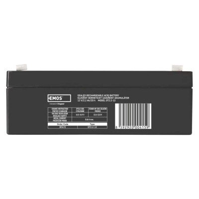 Акумуляторна батарея EMOS B9672, AGM, 12V, 2,2Ah, fast 4,7mm Акумуляторна батарея EMOS B9672, AGM, 12V, 2,2Ah, fast 4,7mm