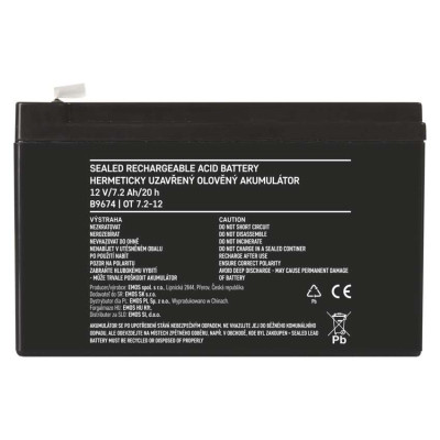 Акумуляторна батарея EMOS B9674, AGM, 12V, 7,2Ah, fast 6,3mm Акумуляторна батарея EMOS B9674, AGM, 12V, 7,2Ah, fast 6,3mm