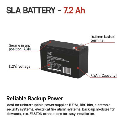 Акумуляторна батарея EMOS B9674, AGM, 12V, 7,2Ah, fast 6,3mm Акумуляторна батарея EMOS B9674, AGM, 12V, 7,2Ah, fast 6,3mm