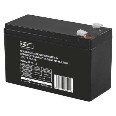 Акумуляторна батарея EMOS B9674, AGM, 12V, 7,2Ah, fast 6,3mm