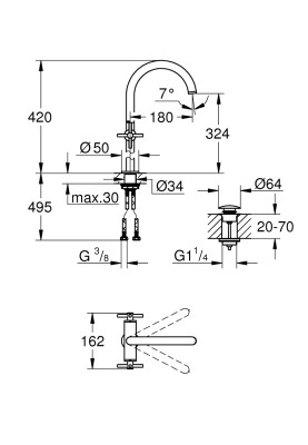 Atrio new Змішувач для раковини, XL-Size (21044DC3)