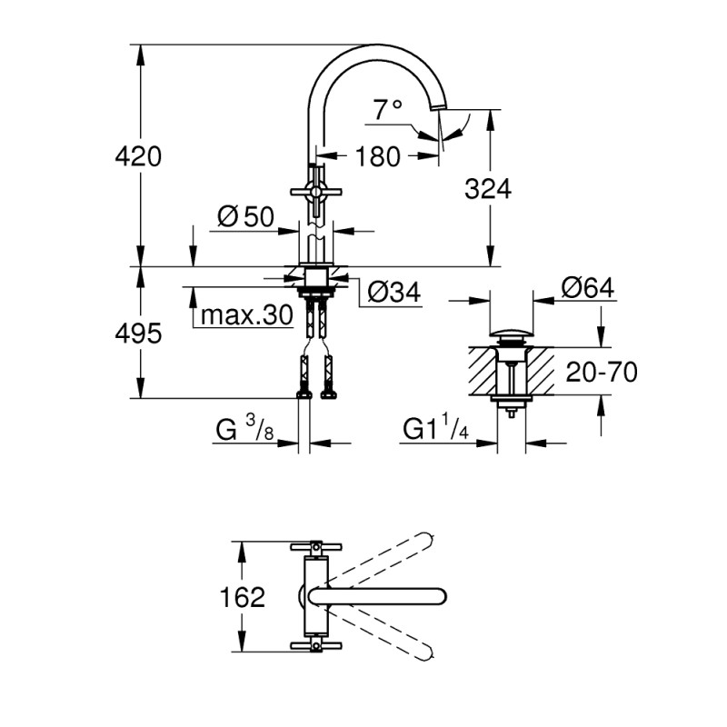Atrio new Змішувач для раковини, XL-Size (21044DC3)
