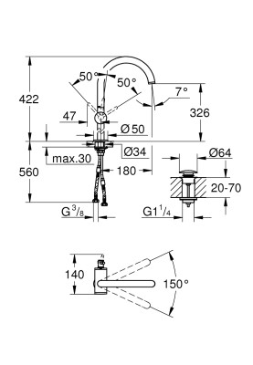 Atrio new Змішувач для раковини, XL-Size (32647DC3)