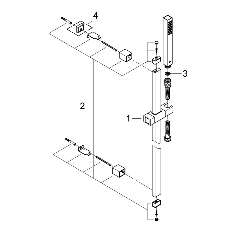 Euphoria Cube+ Stick Душовий набір, 1 режим струменю (27891000)