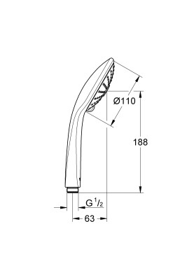 Ручний душ GROHE Euphoria 110 Massage, 3 режими струменя, хром (26513000)