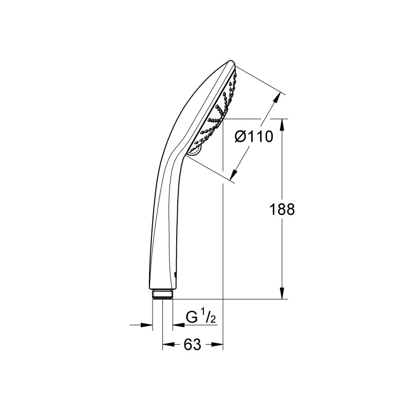 Ручний душ GROHE Euphoria 110 Massage, 3 режими струменя, хром (26513000)