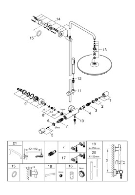 Rainshower System 400 Душова система з термостатом для настінного монтажу (27174001)
