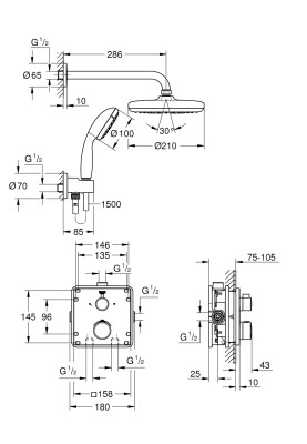 Grohtherm Душовий комплект із системою Tempesta 210 (34729000)