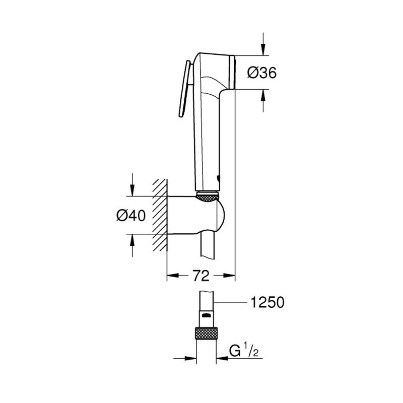 Vitalio Trigger Spray 30 Душовий набір, 1 режим струменю (26175001)