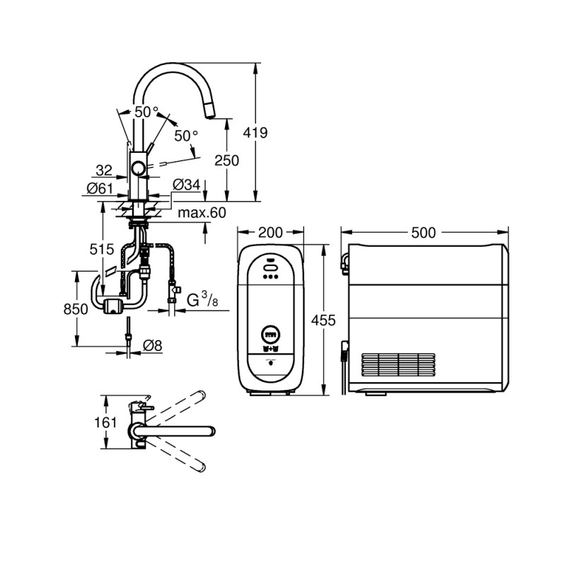 GROHE Blue Home Стартовий комплект, C-вилив (31541000)