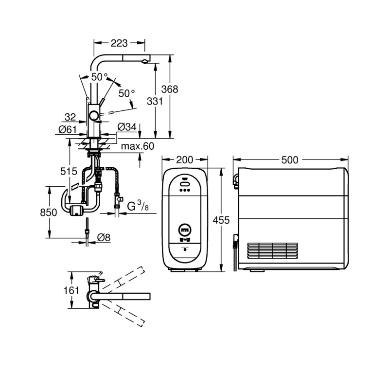GROHE Blue Home Стартовий комплект, L-вилив (31539000)