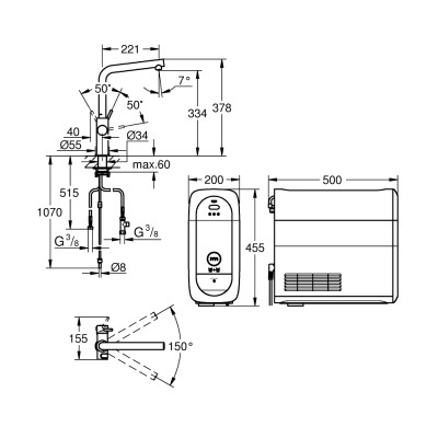 GROHE Blue Home Стартовий комплект, L-вилив (31454001)