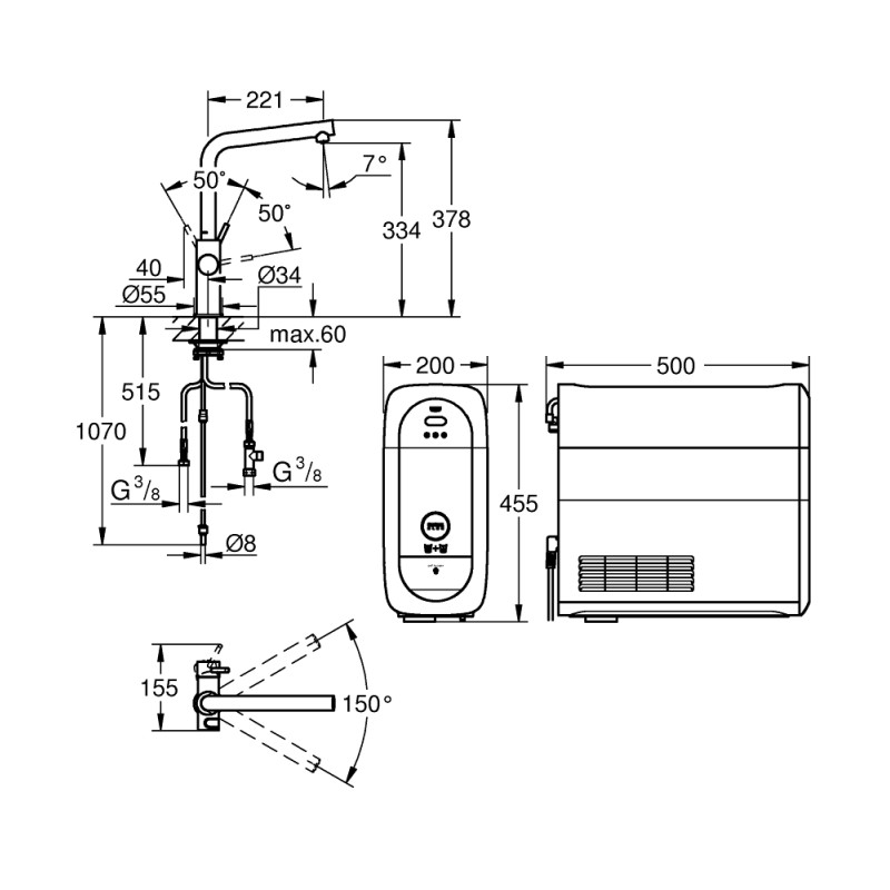 GROHE Blue Home Стартовий комплект, L-вилив (31454001)