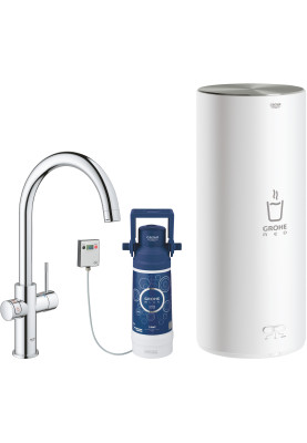 Стартовий комплект Grohe Red DUO з бойлером розміру L і змішувачем, вилив С, хром (30079001)