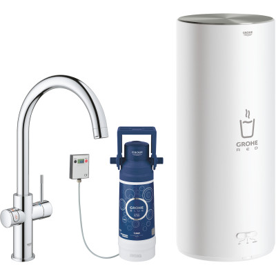 Стартовий комплект Grohe Red DUO з бойлером розміру L і змішувачем, вилив С, хром (30079001)