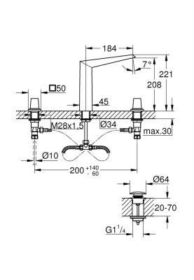Allure Brilliant Icon 3D змішувач для раковини на 3 отвори (20603SD0)