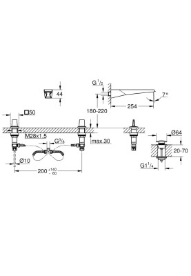 Allure Brilliant Icon 3D змішувач для раковини на 3 отвори (20608SD0)