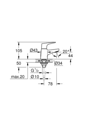 BauFlow Вертикальний вентиль XS-Size (20575000)