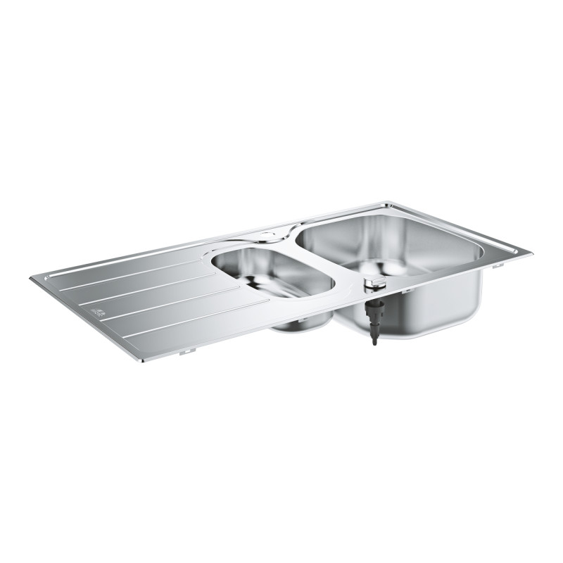 Мийка для кухні 965 x 500 мм з ексцентриком, 2 чаши, матова (31564SD1)