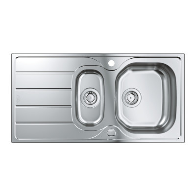 Мийка для кухні 965 x 500 мм з ексцентриком, 2 чаші, матова (31564SD1)