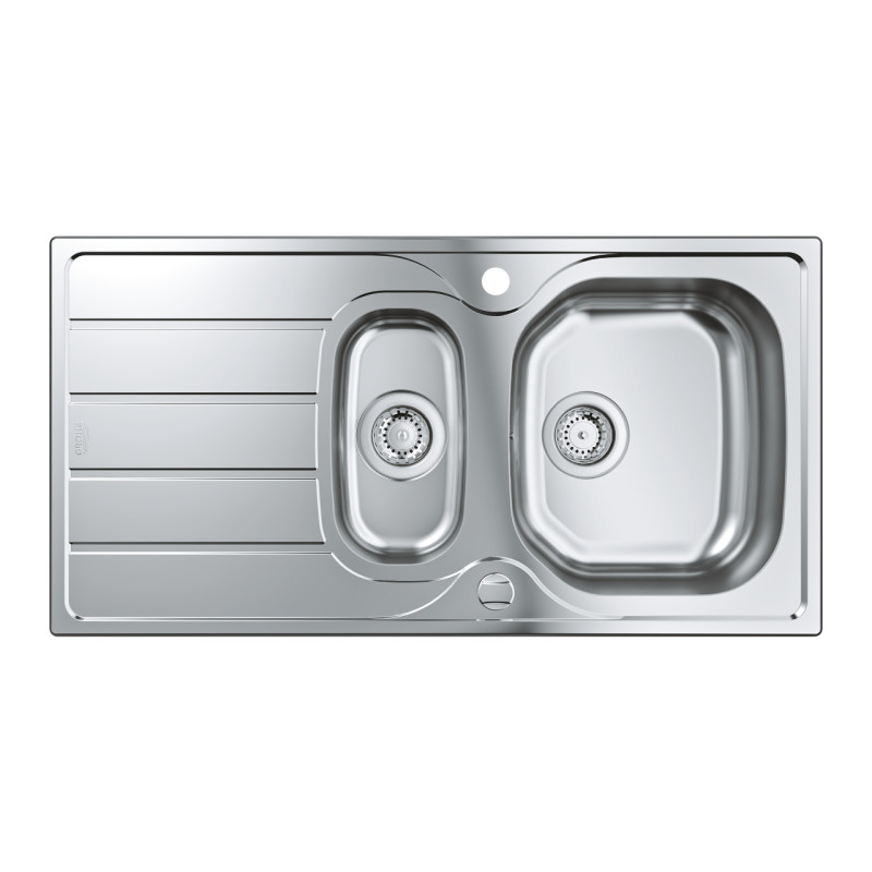 Мийка для кухні 965 x 500 мм з ексцентриком, 2 чаши, матова (31564SD1)