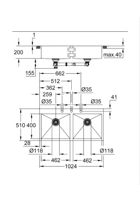 K800 Мийка з нержавіючої сталі зі зливом (31585SD1)