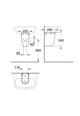 Bau Ceramic Напівп'єдестал для раковини (39426000)