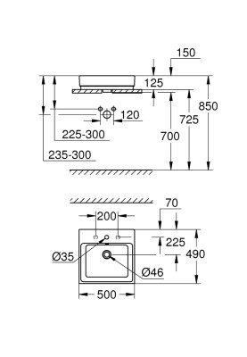 Cube Ceramic Раковина для стільниці накладна 500х490 мм (3947800H)