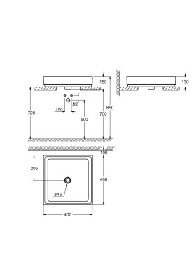 Cube Ceramic Раковина на стільницю 400 x 400 мм (3948200H)