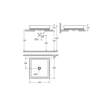 Cube Ceramic Раковина на стільницю 400 x 400 мм (3948200H)