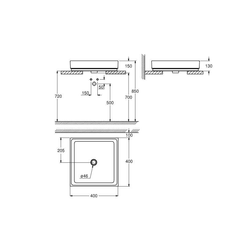 Cube Ceramic Раковина  на стільницю 400 x 400 мм (3948200H)