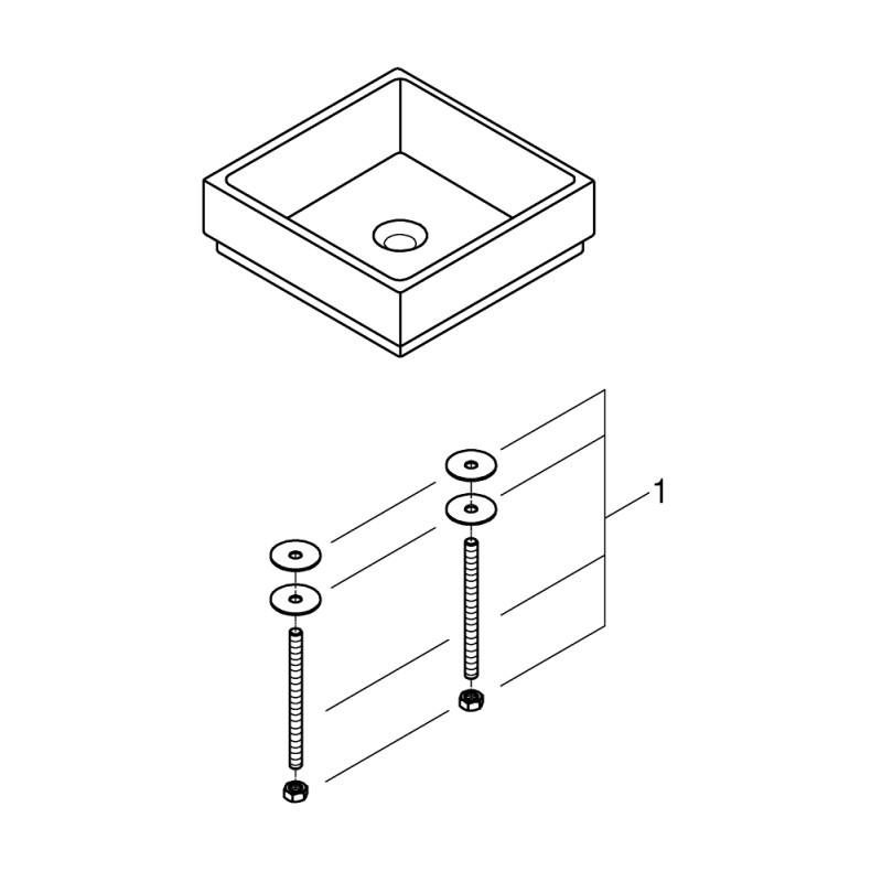 Cube Ceramic Раковина  на стільницю 400 x 400 мм (3948200H)